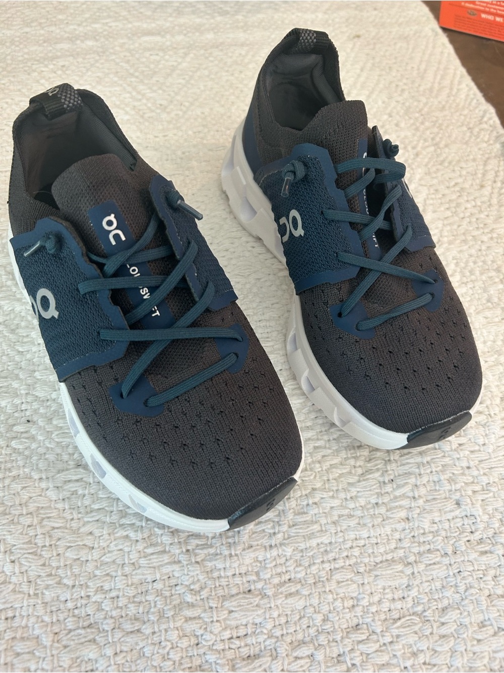 ON Cloud Knit kids Running Shoes - Black & Navy